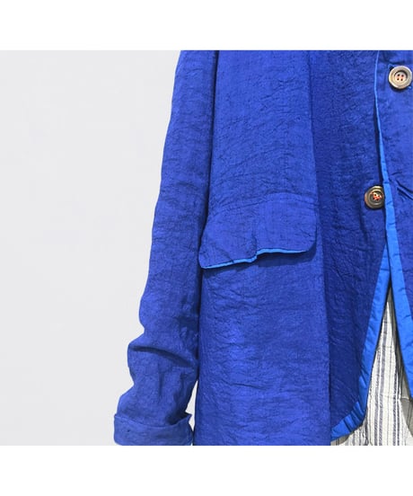 Men'sリネンジャケット/HannohWessel/ブルーネイビーストライプ