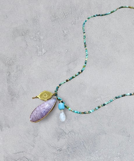 【残り僅か】nina des criquets/Amethyst & Moonstone Necklace 52527/アメジスト