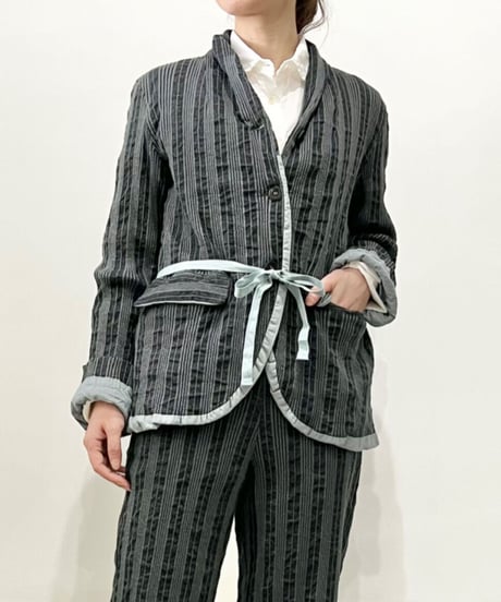 Hannoh wessel/ウール＆コットンジャケット/アッシュグレー