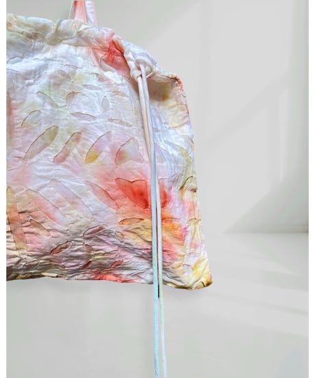 ETTA Original/リバースアップリケ④/巾着バッグ・オレンジ系