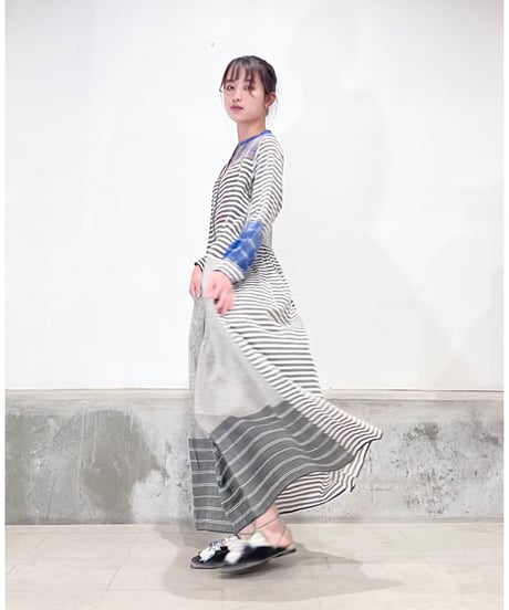 【残り僅か】injiriコットン100％/ドレス195/Black & Multi Check