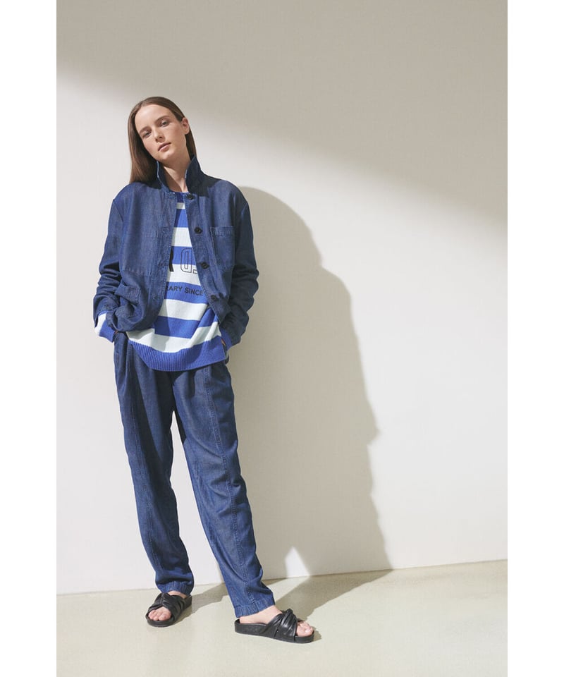 kolor ポリエステルテーパードパンツ　ネイビー サイズ1 CLOSED/再生繊維・リラックステーパードパンツ/ネイビー | ETTA