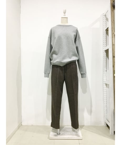 CHLOE STORA／千鳥格子ﾃｰﾊﾟｰﾄﾞ／ｳｰﾙﾊﾟﾝﾂ／ﾌﾞﾗｳﾝ