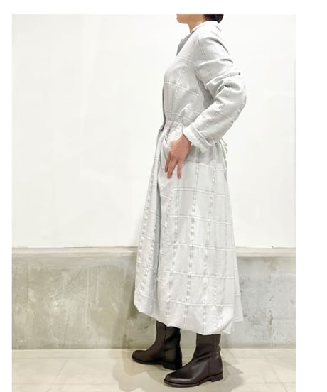 HannohWessel /Lady'sブルーグレーチェックコート