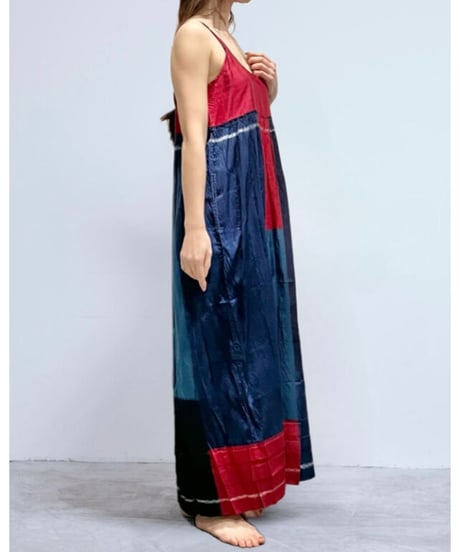 injiriシルク100％/Slip Dress/タイダイ染め