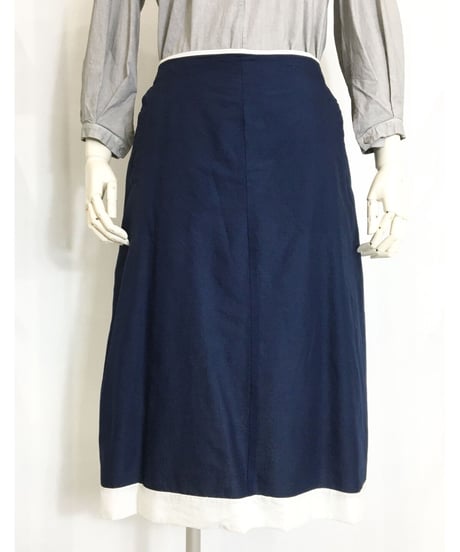 Lady'sコットンスカート（ネイビー)/HannohWessel 36