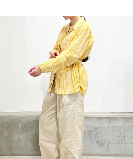 NY Mane/コットンロングシャツ/Yellow stripes