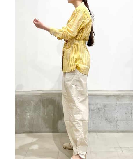 NY Mane/コットンロングシャツ/Yellow stripes