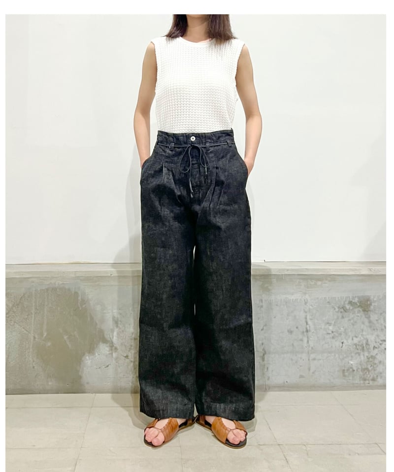 【新品】efu ハイウエストブラックデニム M ワイドハイデニム - ブラック - レディース | H&M JP