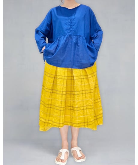 Hannoh wessel/コットンボイルトップス/ブルー