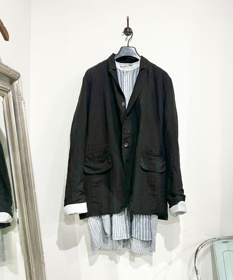 Men'sリネンジャケット/HannohWessel/Black