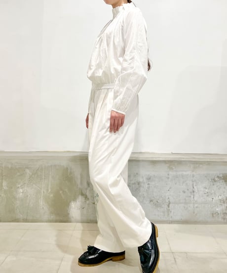 Maria overlap pants/Iris Paint/Ecru