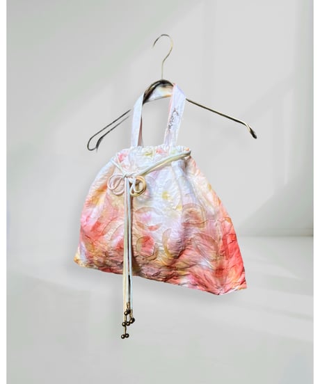 ETTA Original/リバースアップリケ④/巾着バッグ・オレンジ系