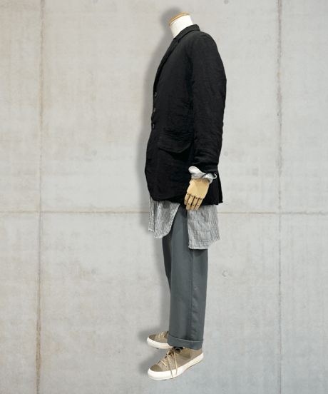 Men'sリネンジャケット/HannohWessel/Black