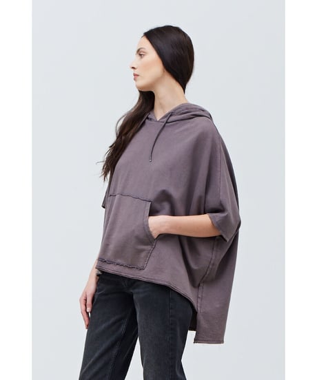 【残り僅か】Box Big Tee フーディー/Cotton100%/Aubergine