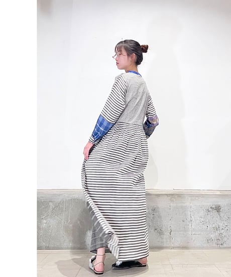 【残り僅か】injiriコットン100％/ドレス195/Black & Multi Check