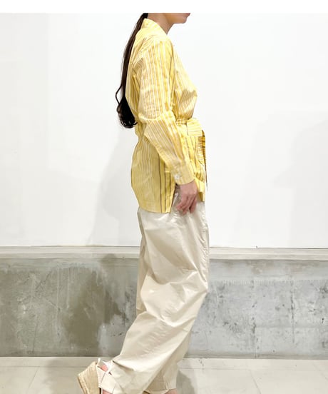 NY Mane/コットンロングシャツ/Yellow stripes
