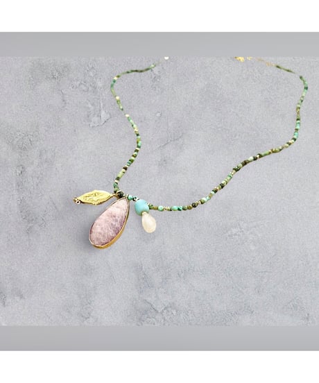 【残り僅か】nina des criquets/Amethyst & Moonstone Necklace 52527/アメジスト