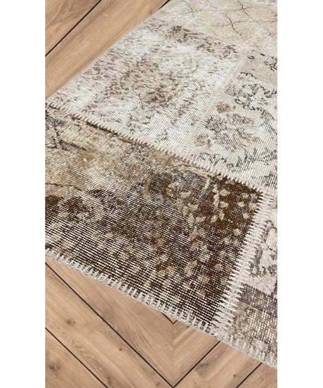 Turkish carpet Large /Beige patchwork/vintage and antique