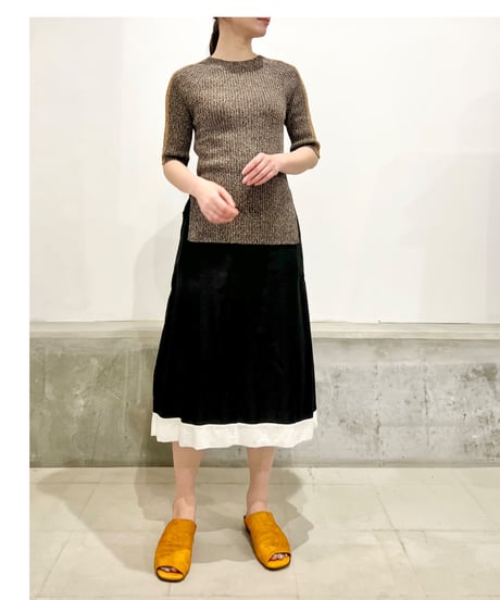 CLOSED/リネンニットTOPS/Black&Brown