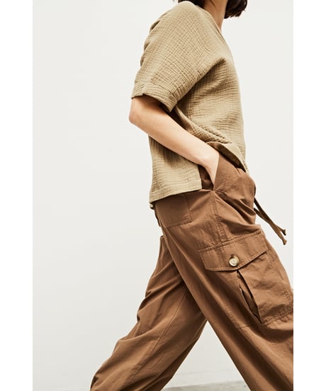 Drawstring カーゴパンツ/Cotton 100%/Umber