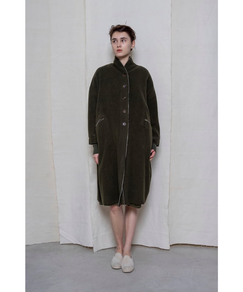 残り僅か】Hannoh wessel/ウール&カシミヤロングコート/Dark brown |