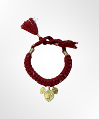 Braids and metal ブレスレット（ボルドー紐）