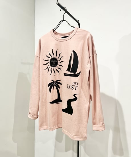 【残り僅か】Tee Library/ルーズロングTシャツ/アースピンク