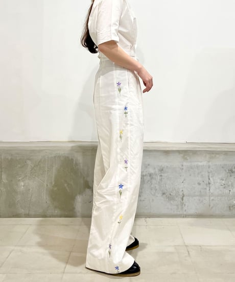 Hanna 2pleat pants/Paint/Ecru