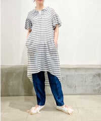 D-due/コットン&シルクワンピース/ブルーボーダー