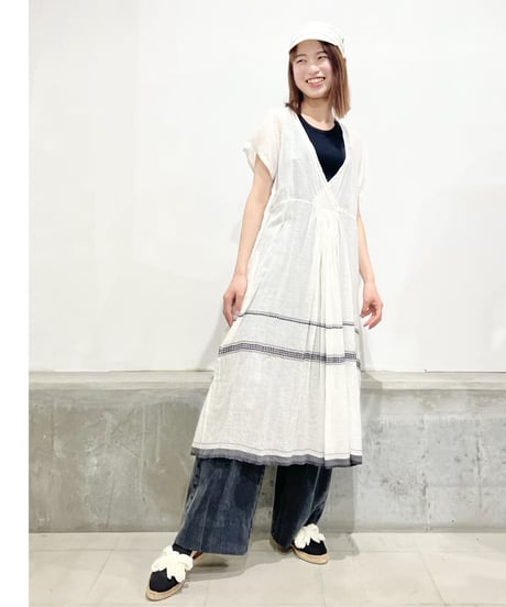 injiriｺｯﾄﾝｼﾙｸ半袖ﾄﾞﾚｽ/ｻｲｽﾞ40(Lｻｲｽﾞ)