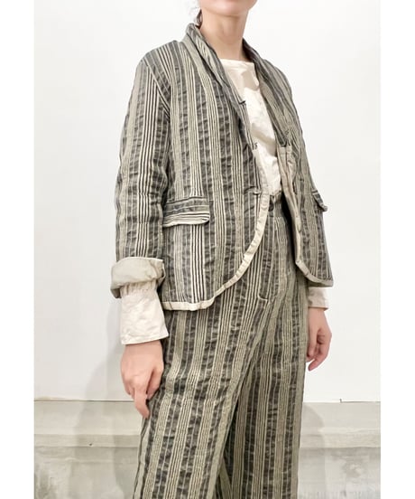Hannoh wessel/ウール＆コットンショートジャケット/サンドベージュ