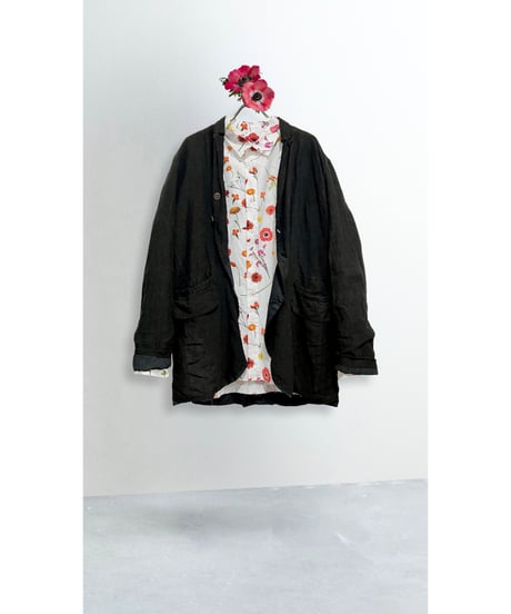 Men'sリネンジャケット/HannohWessel/Black