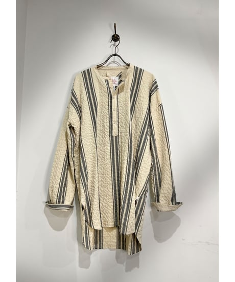 Men'sコットンストライプシャツ/HannohWessel/Beige