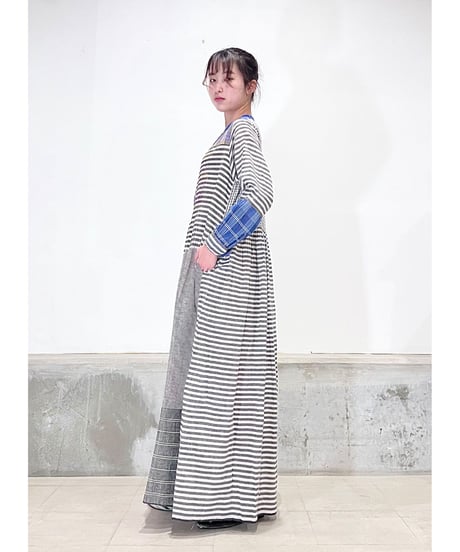 【残り僅か】injiriコットン100％/ドレス195/Black & Multi Check