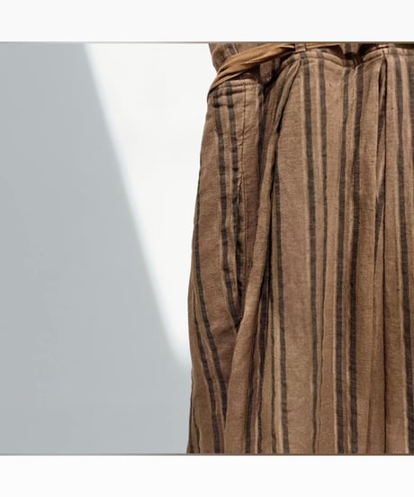 Hannoh wessel/コットンリネン&シルクドレス/ダークブラウン