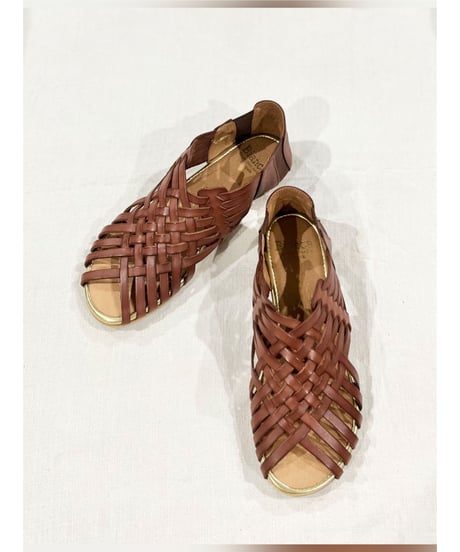 【残り僅か】BIANCA/メッシュレザーシューズ/Brown