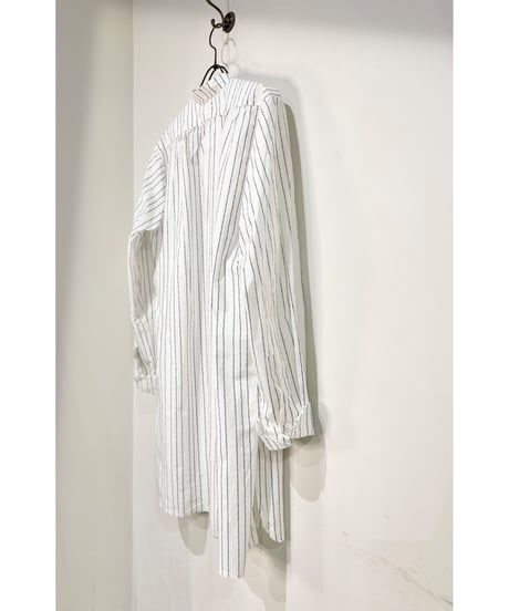 Men'sピンストライプシャツ/HannohWessel/ネイビー