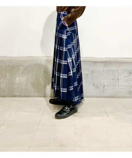 【残り僅か】TEIJA/スカート/ﾈｲﾋﾞｰﾁｪｯｸ&ﾁｭｰﾙ