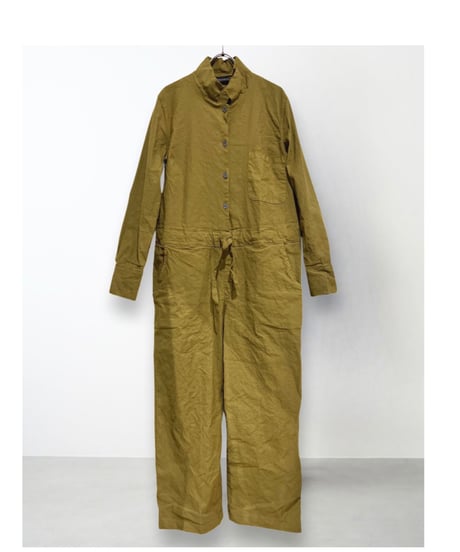 【残り僅か】Aequamente/ｺｯﾄﾝ＆ｳｰﾙ・ﾒﾀﾙJump suit/Olive brown