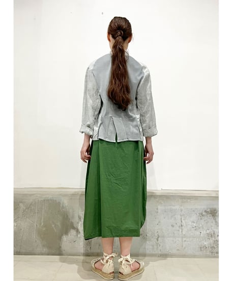 Lady'sリネン＆カットソージャケット(グレー)/HannohWessel/40