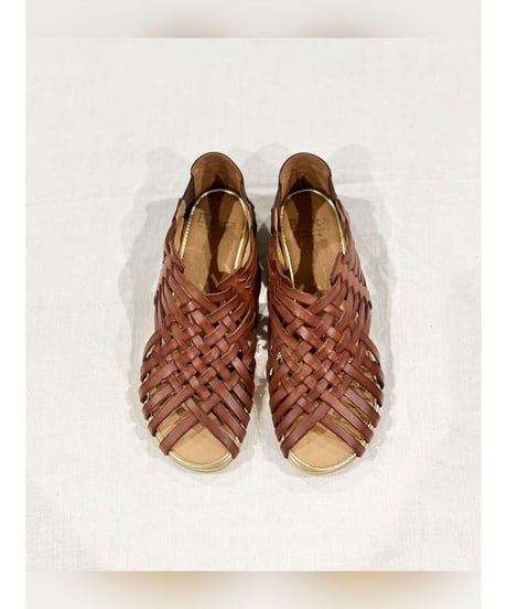 【残り僅か】BIANCA/メッシュレザーシューズ/Brown