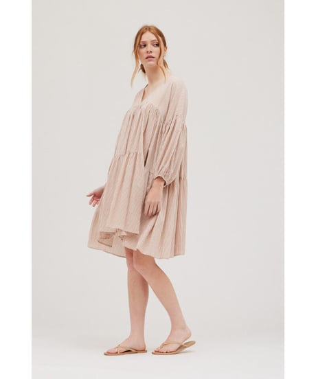 Cotton Shirt/Dress/Brown stripes