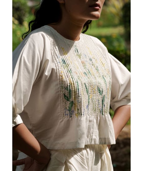 Jane Pin tuck top/Multi