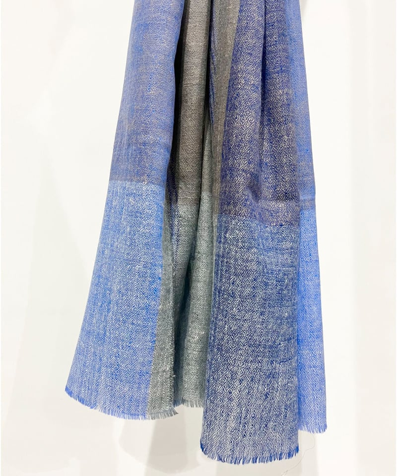 True Cashmere/ピュアパシュミナ 100%/手織りブルーミックス | ETTA 