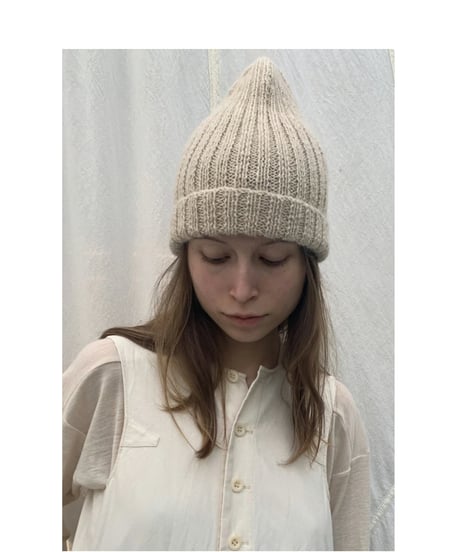 VONSONO/ｱﾙﾊﾟｶ&ｵｰｶﾞﾆｯｸｳｰﾙ・Beanie/Natural
