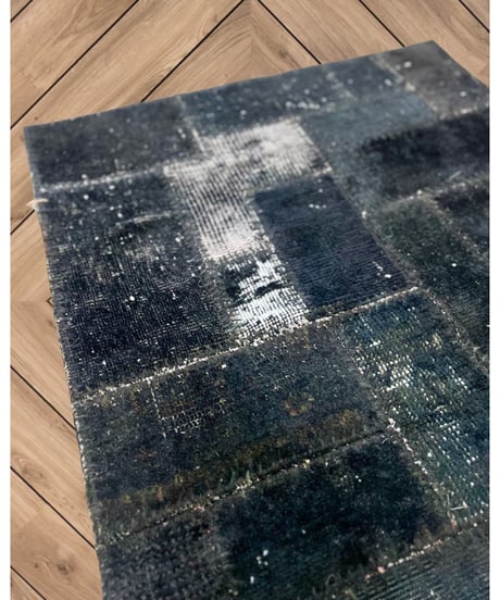 Turkish carpet Small /Black patchwork/vintage and antique