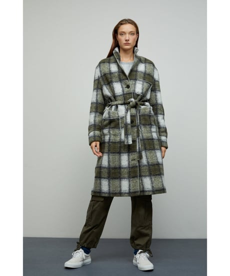 ［残り僅か］Nigel Cabourn ✖ CLOSED/ウールガウンコート・グリーン/レディス