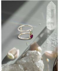 【残り僅か】nina des criquets/Ruby and Opal Double ring/4sr-03
