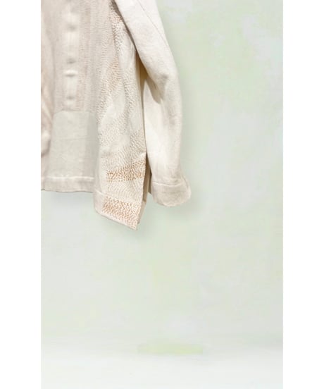 【残り僅か】NY MaNE/ハンドパッチワーク・シャツジャケット/Ecru